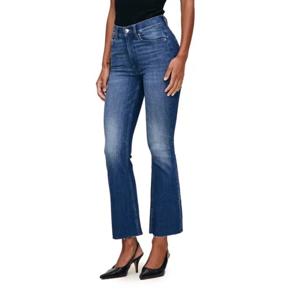 Dl1961 Womenâs Bridget Boot Cut High Rise Frayed Ankle Sz 28 Instasculpt Crop